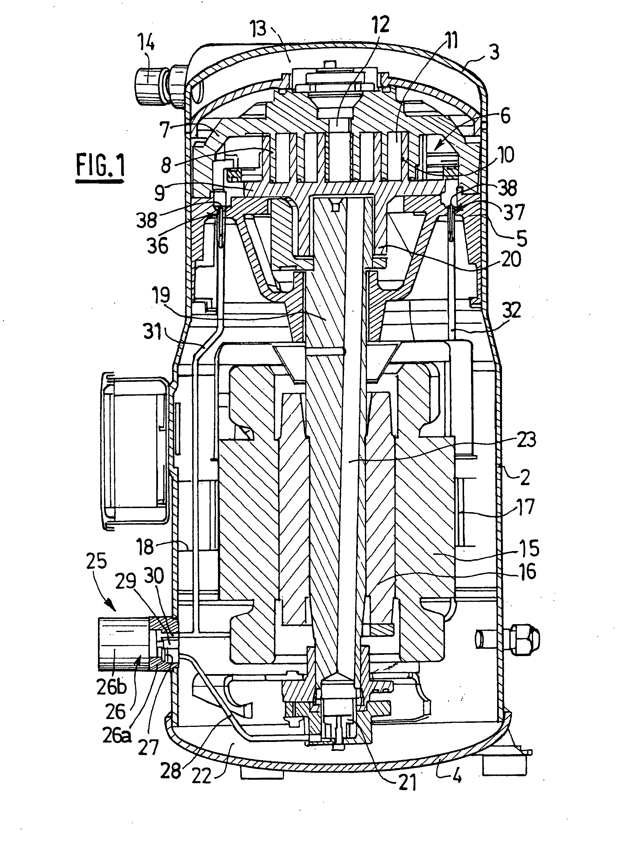 Variable-speed scroll-type refrigeration compressor