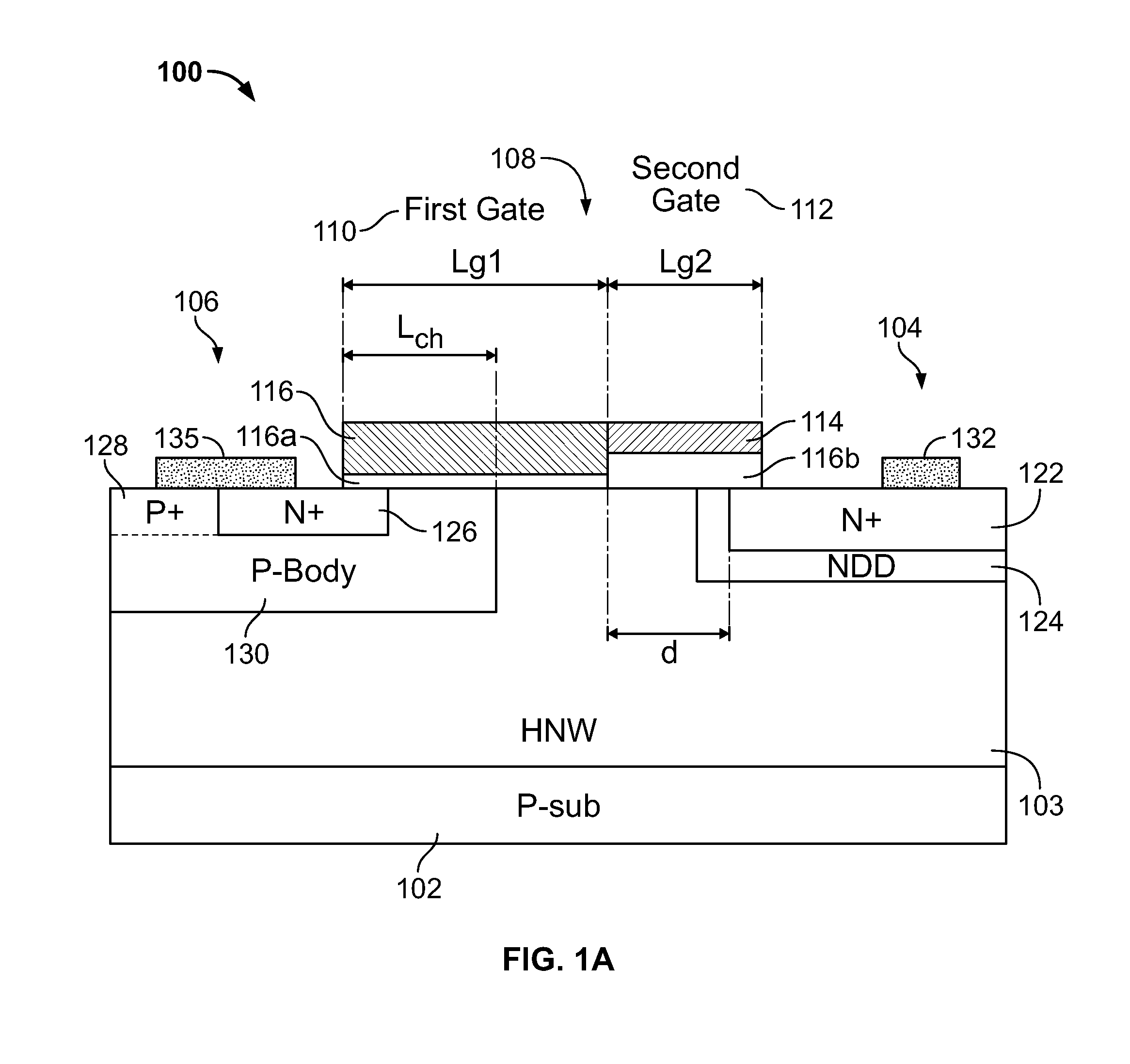 LDMOS Device with P-Body for Reduced Capacitance