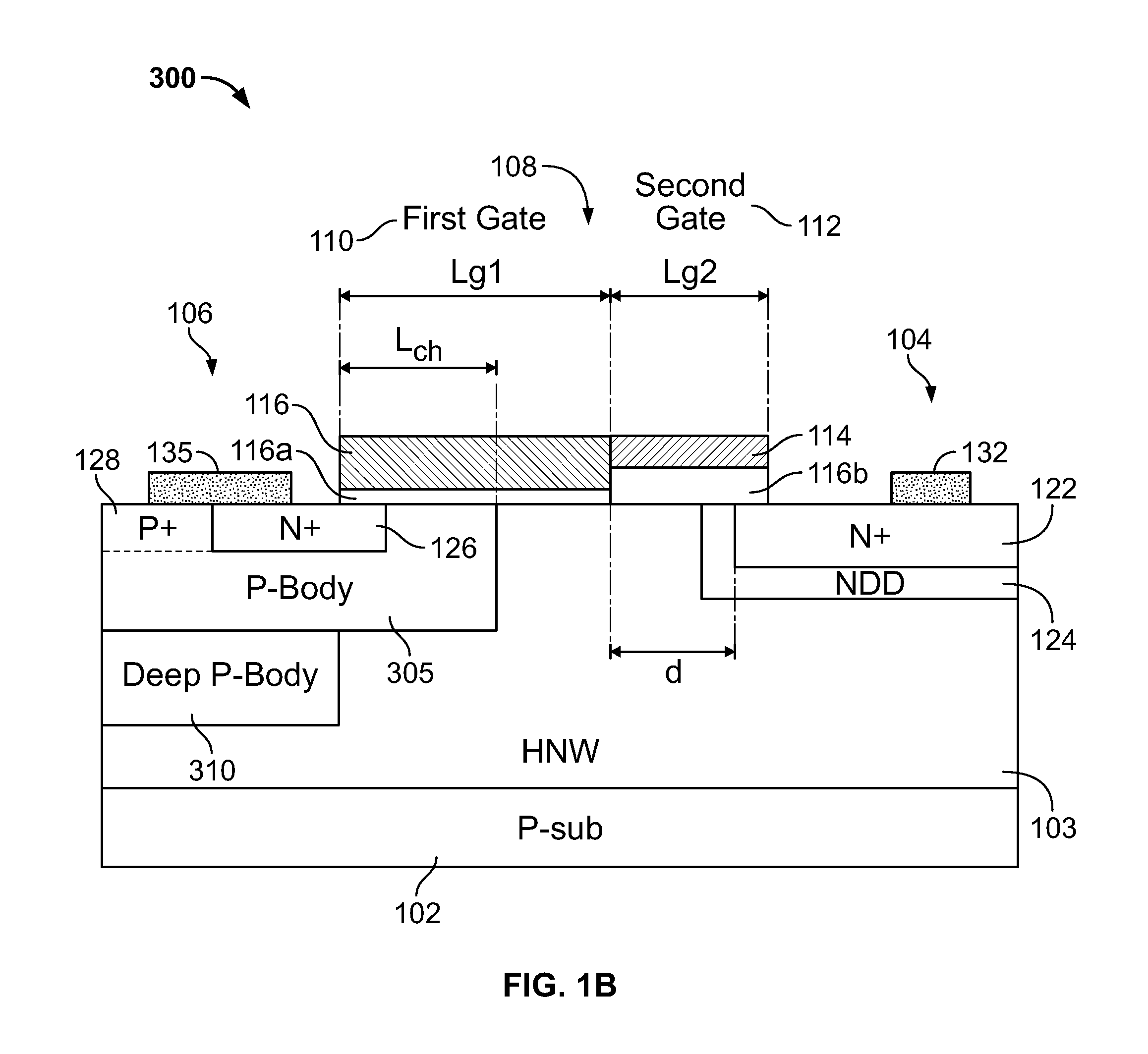 LDMOS Device with P-Body for Reduced Capacitance