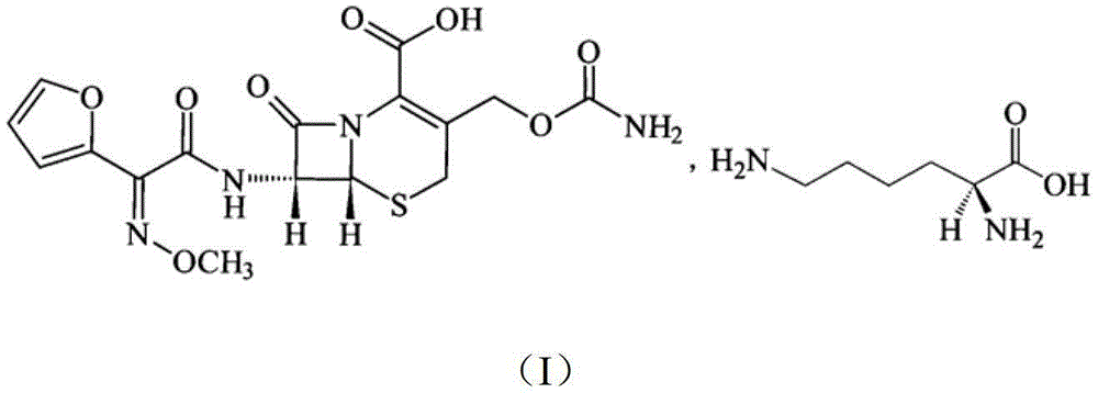 Cefuroxime lysine medicinal composition