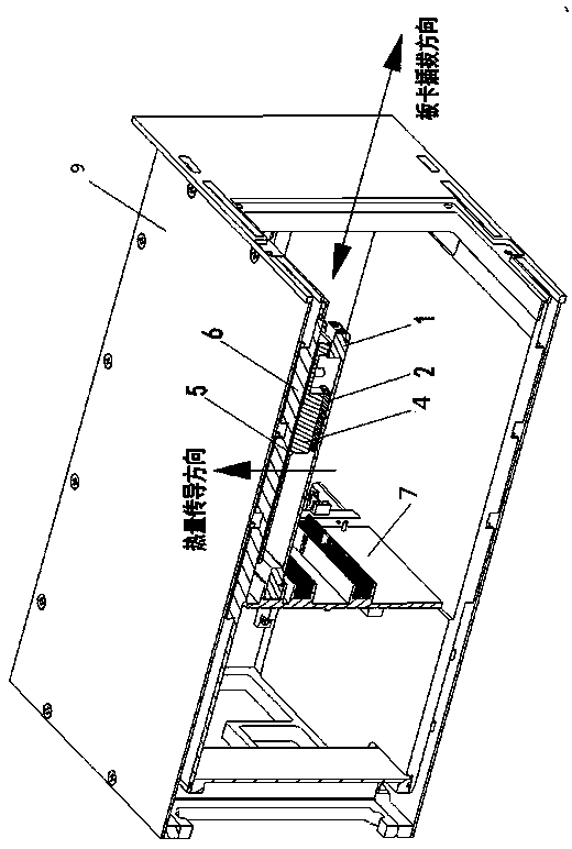 Heat dissipation method of pluggable board card which adopts a heat conduction film