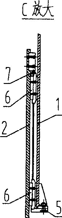 Telescopic guide roller device of crane sling