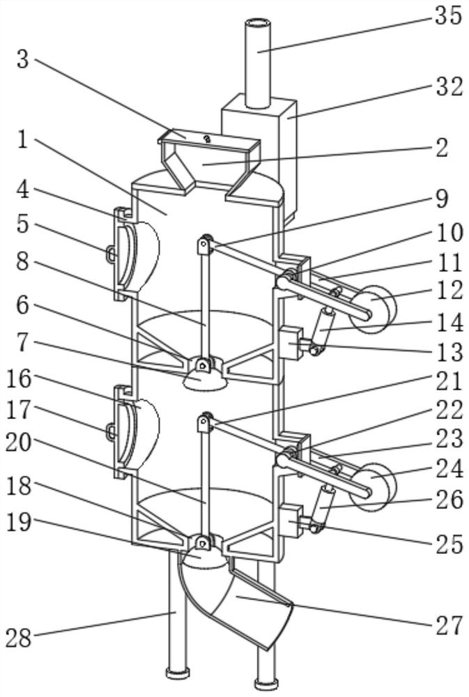 Double-middle-cover stoker