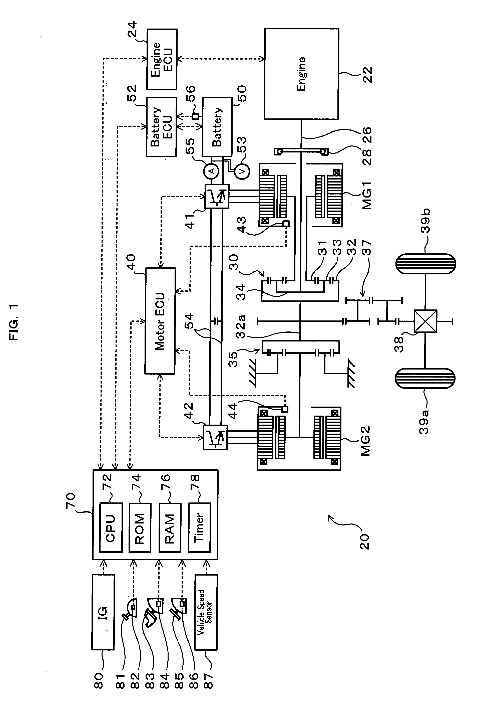 Power output apparatus, vehicle equipped with power output apparatus, driving system, and control method of power output apparatus