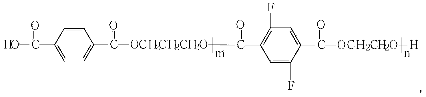 Fluorine-containing PET (polyethylene terephthalate)-PTT (polytrimethylene terephthalate) copolyester FDY (fully drawn yarn) fiber and preparation method thereof