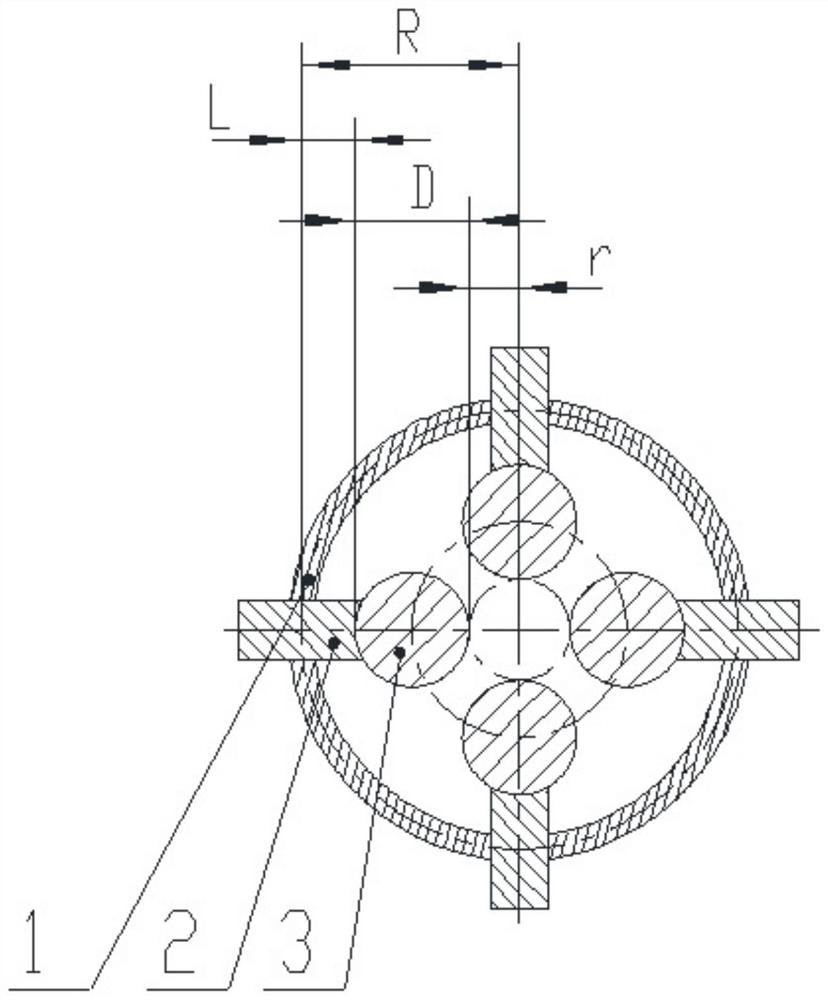 Inscribed circle near-zero expansion quadrupole rod capable of adapting to temperature change