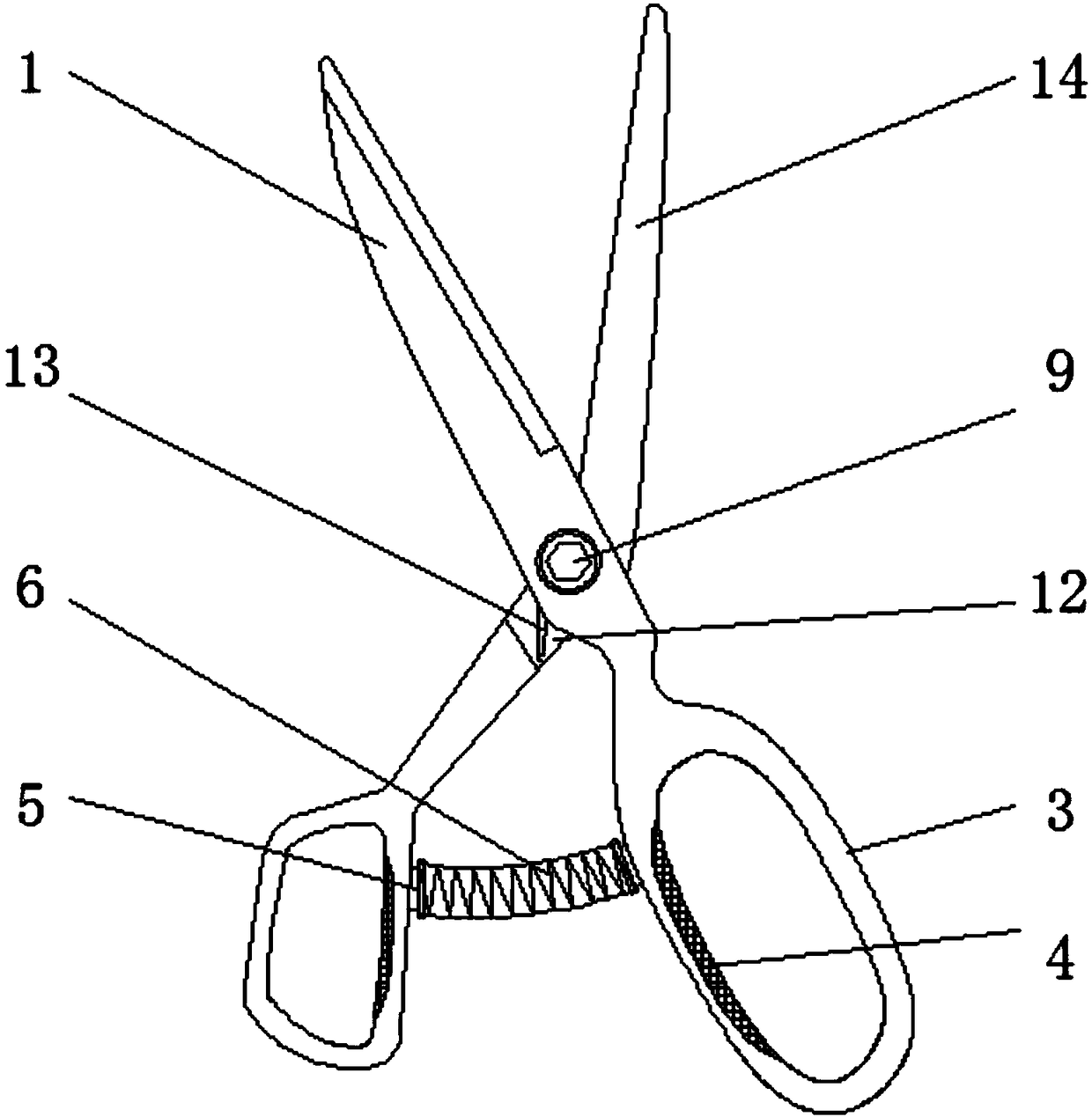 Hand-held compression-proof cutting scissor for garment processing