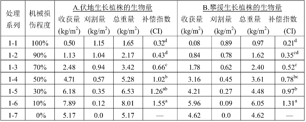 Method for utilizing compensatory response differences of invasive plant mikania micrantha to conduct physical prevention and control