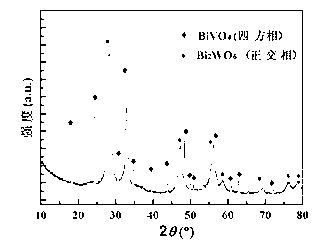BiVO4/Bi2WO6 composite semiconductor material as well as hydrothermal preparation method and application thereof