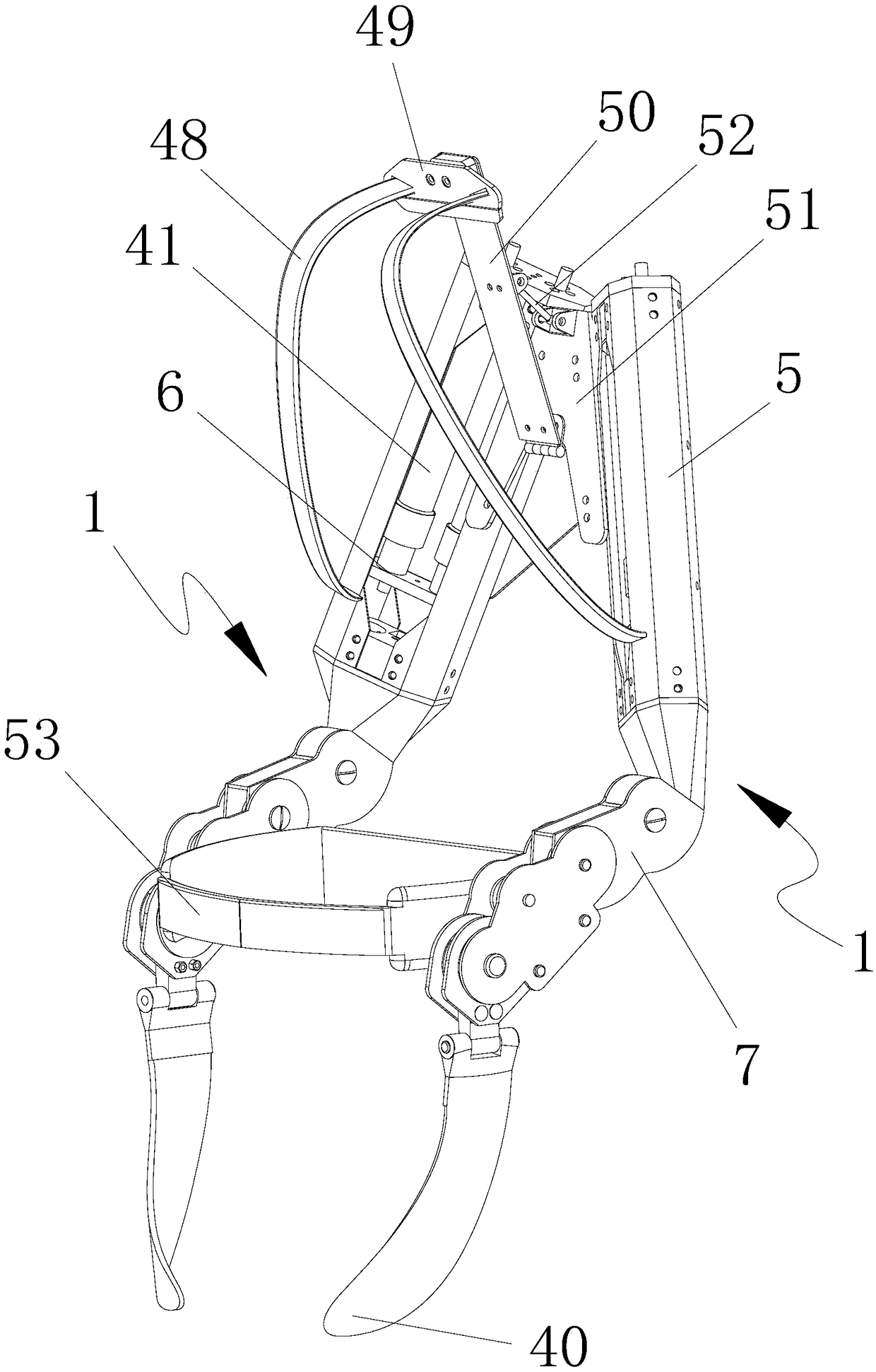 A pneumatic exoskeleton assisting device