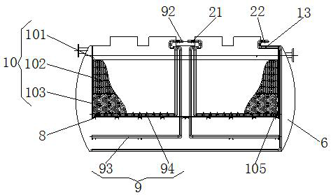 Efficient nitrogen and phosphorus removal aeration biological filter integrated equipment