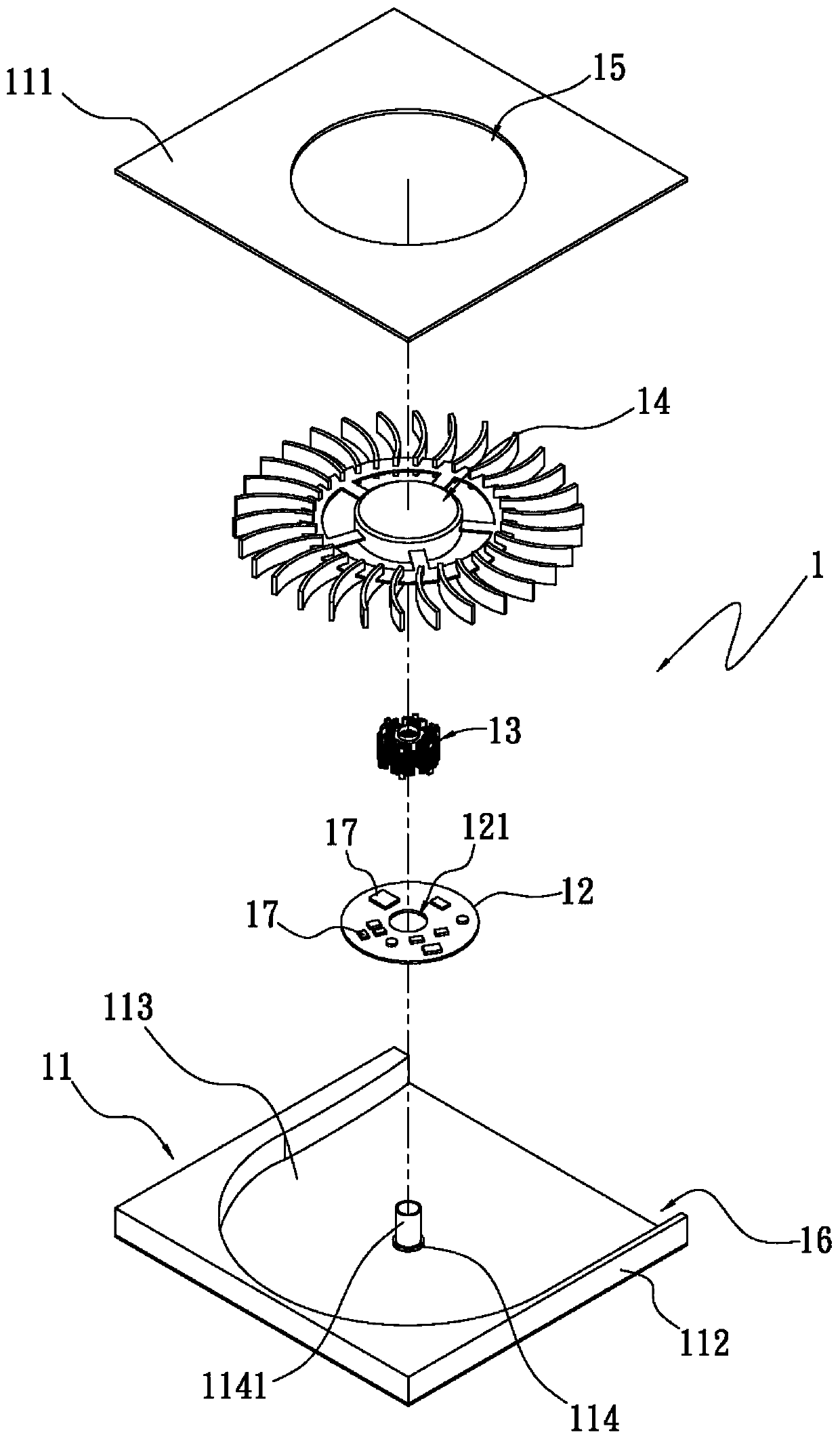 Combination structure of circuit board and fan frame