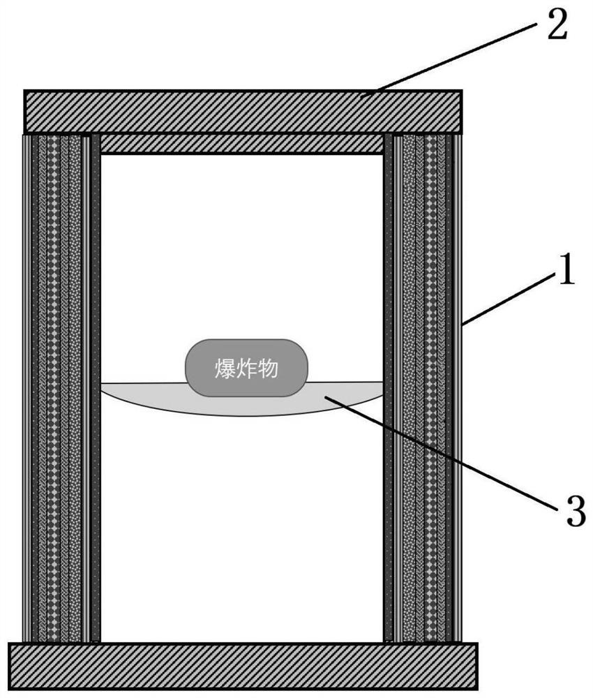 Cylindrical high polymer material composite flexible explosion-proof tank and preparation method thereof