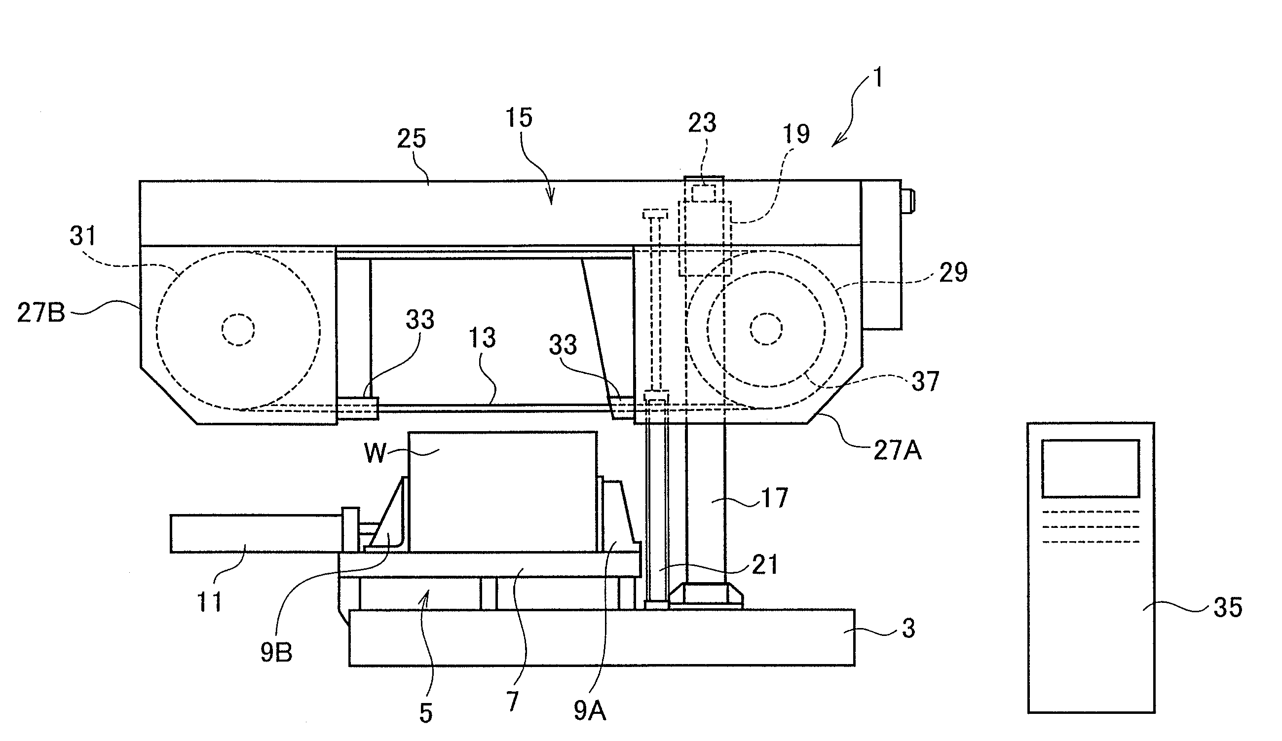 Method of cutting off workpiece using band saw machine as well as band saw machine