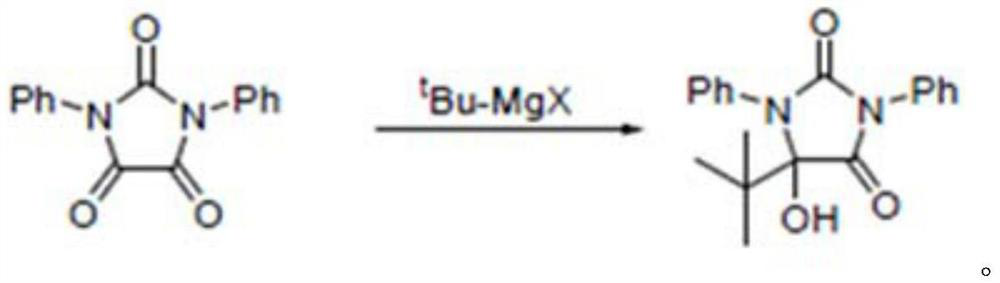 Continuous cycle industrial production method of 5-tert-butyl-5-hydroxy-1,3-diphenyl-2,4-imidazolidinone