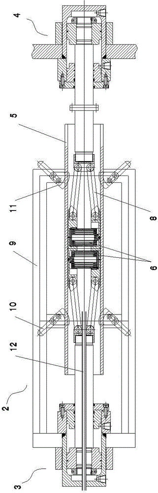 Overall composite inner high-pressure flow type bulging device for car drive axle