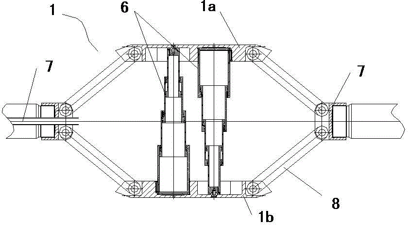 Overall composite inner high-pressure flow type bulging device for car drive axle