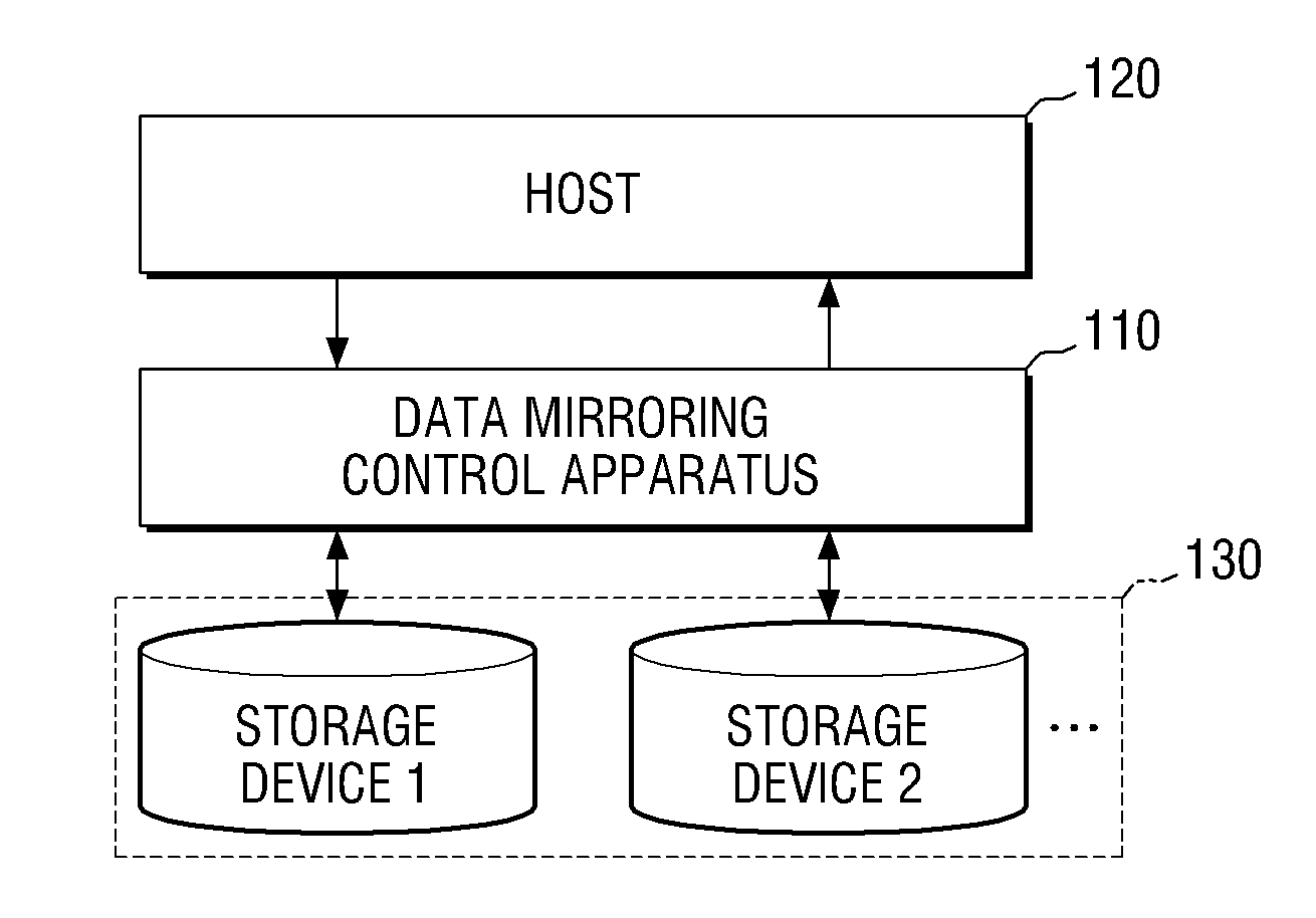 Data mirroring control apparatus and method
