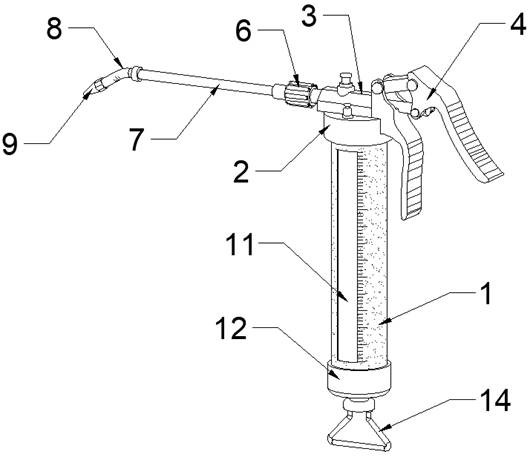 Grease gun capable of achieving multi-angle filling for automobile maintenance