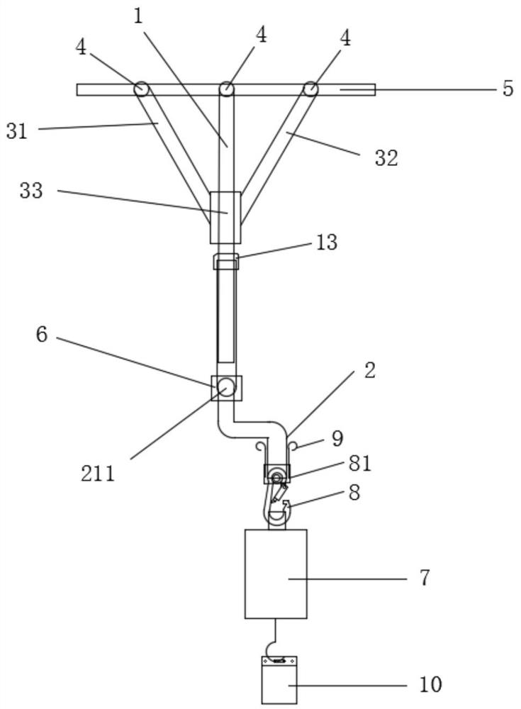 Suspension device of electronic scale of infusion monitoring system