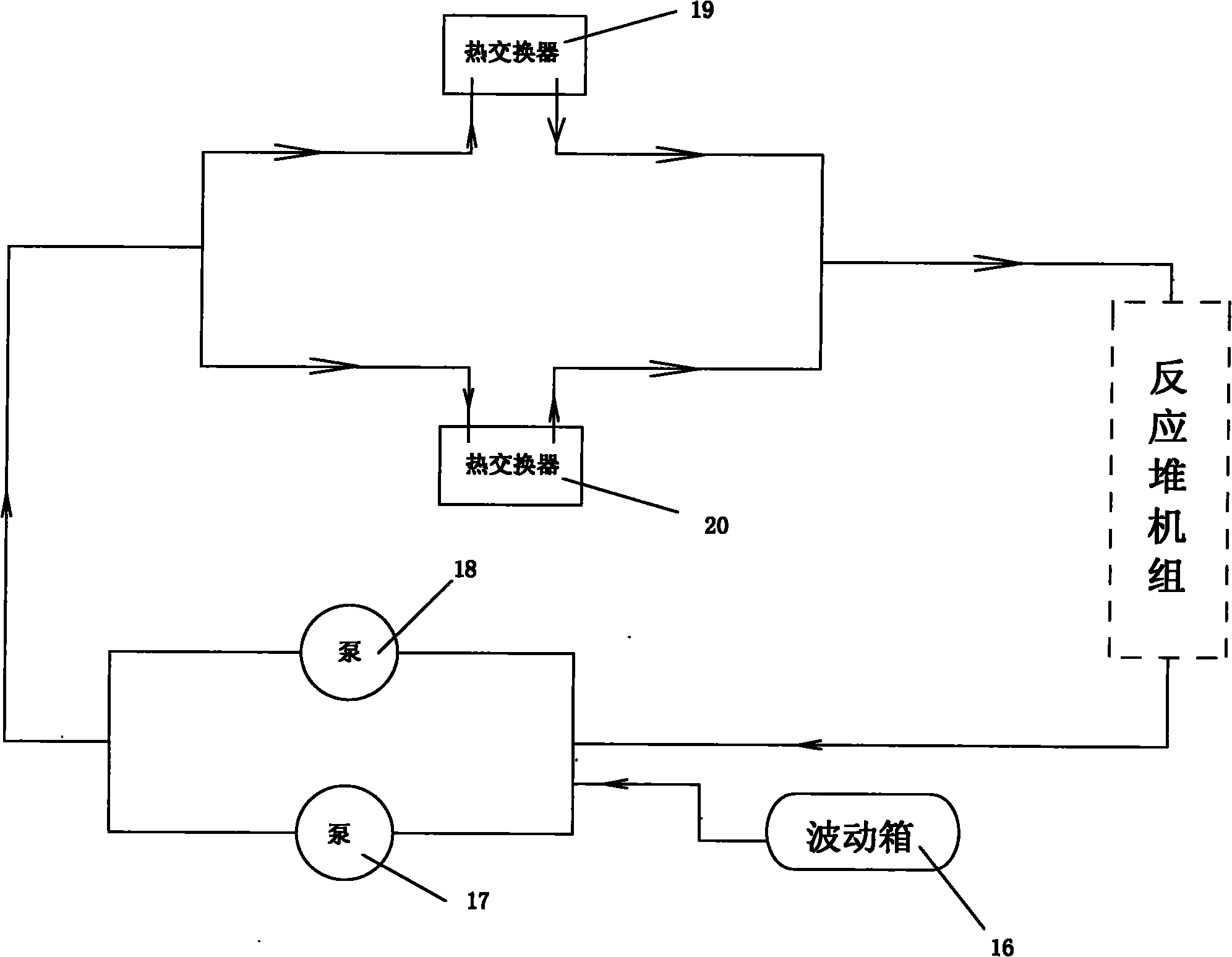 Nuclear island cooling system for double reactor units and cooling method thereof