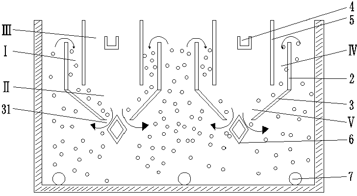 Aerobic three-phase separator and application method thereof in sewage treatment