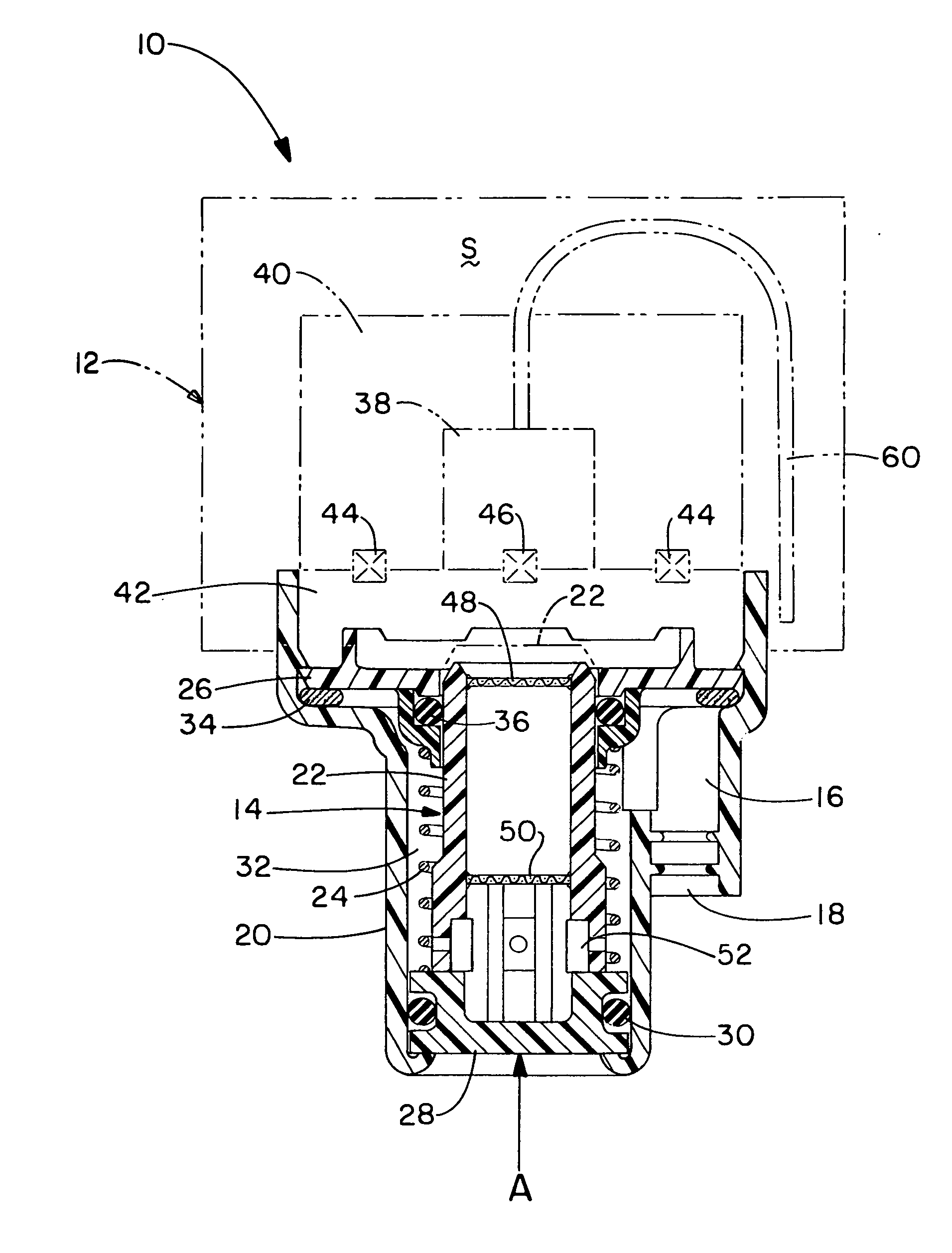 Dispenser with suction chamber