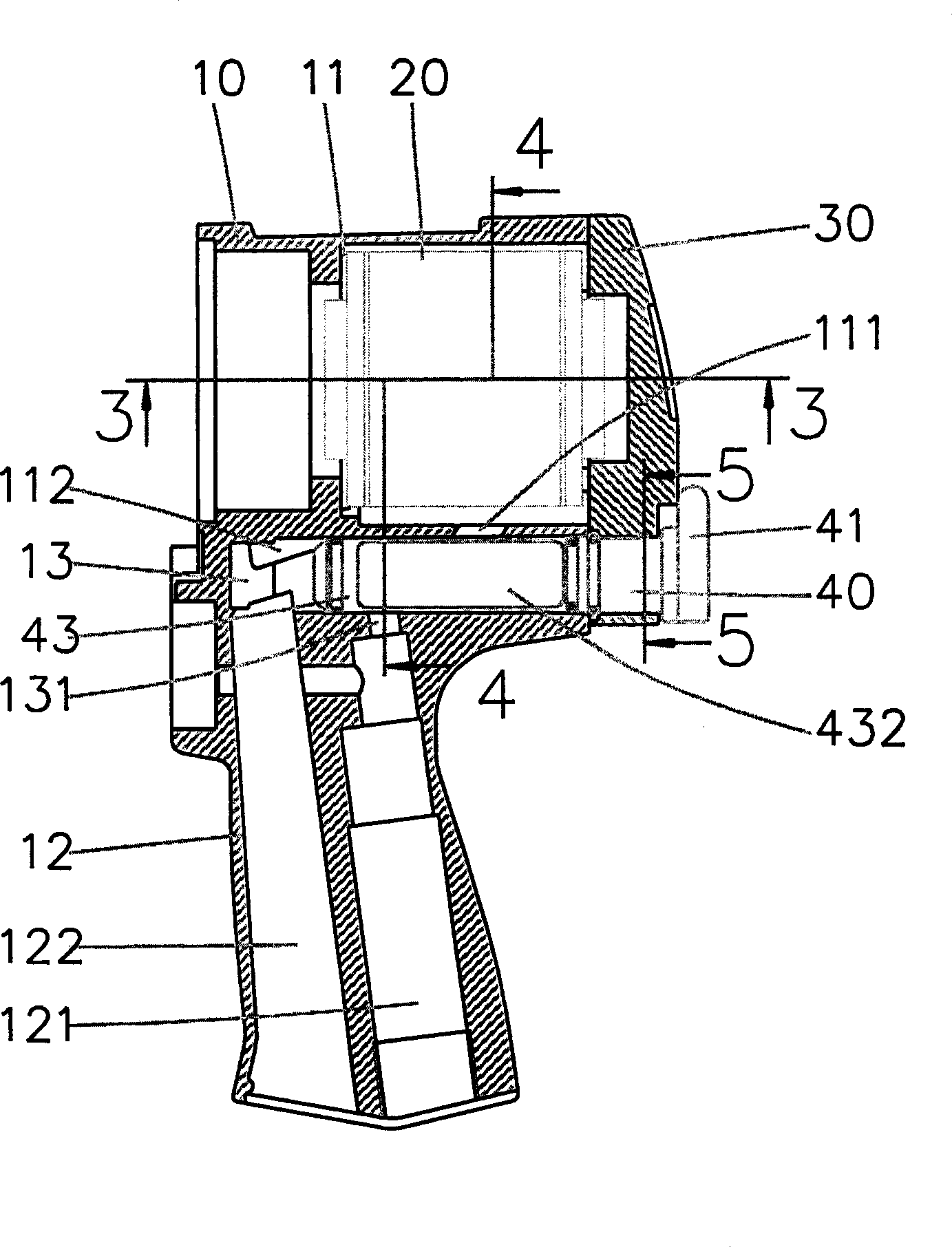Pneumatic tool with improved structure