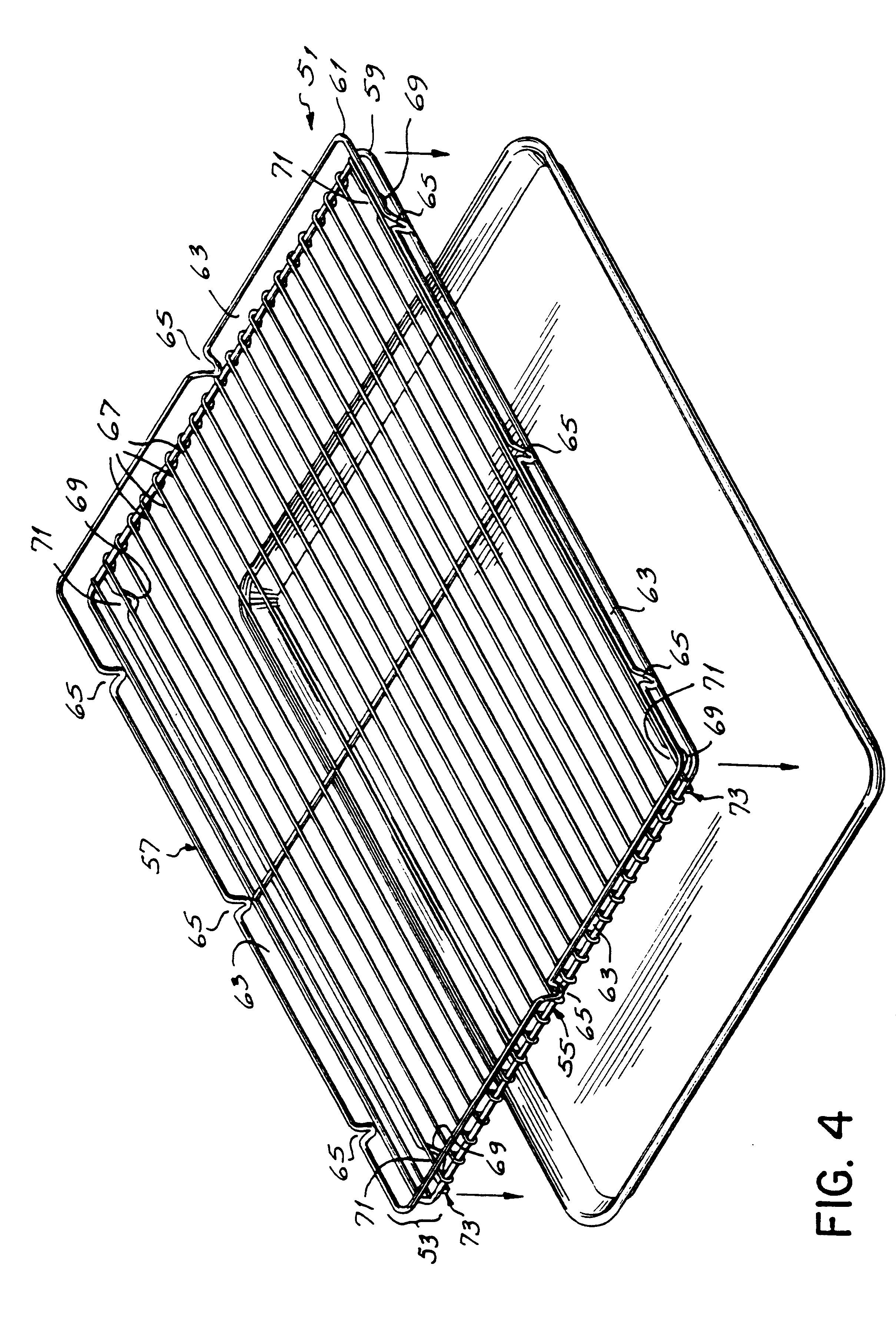 Method for heating (frying) and subsequently supporting or displaying food