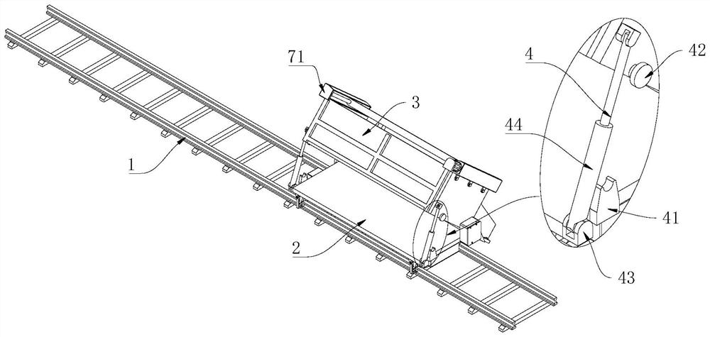 Rail type cart device for building engineering construction