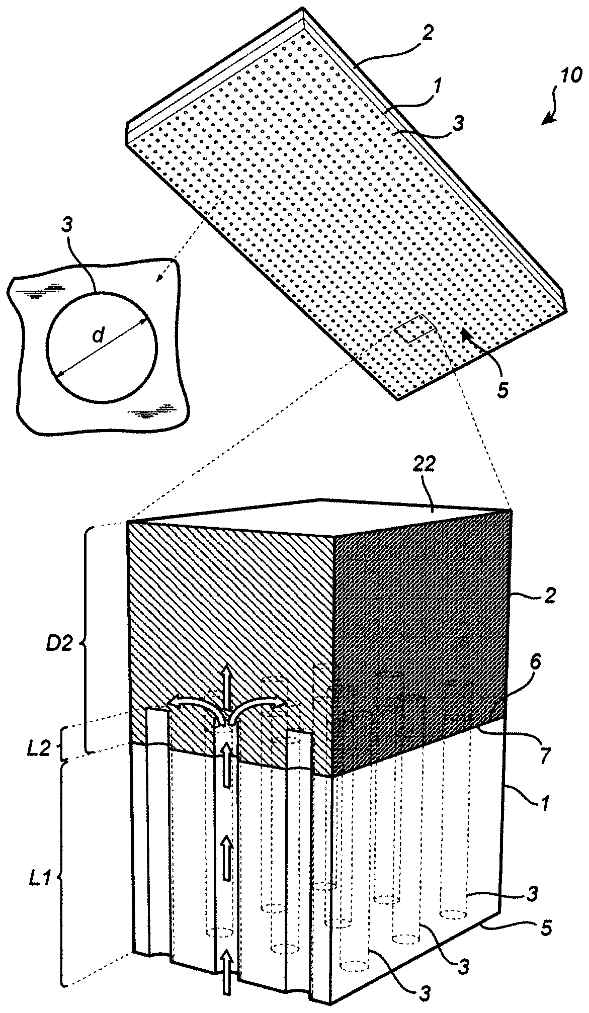 Composite material for fluid flow management