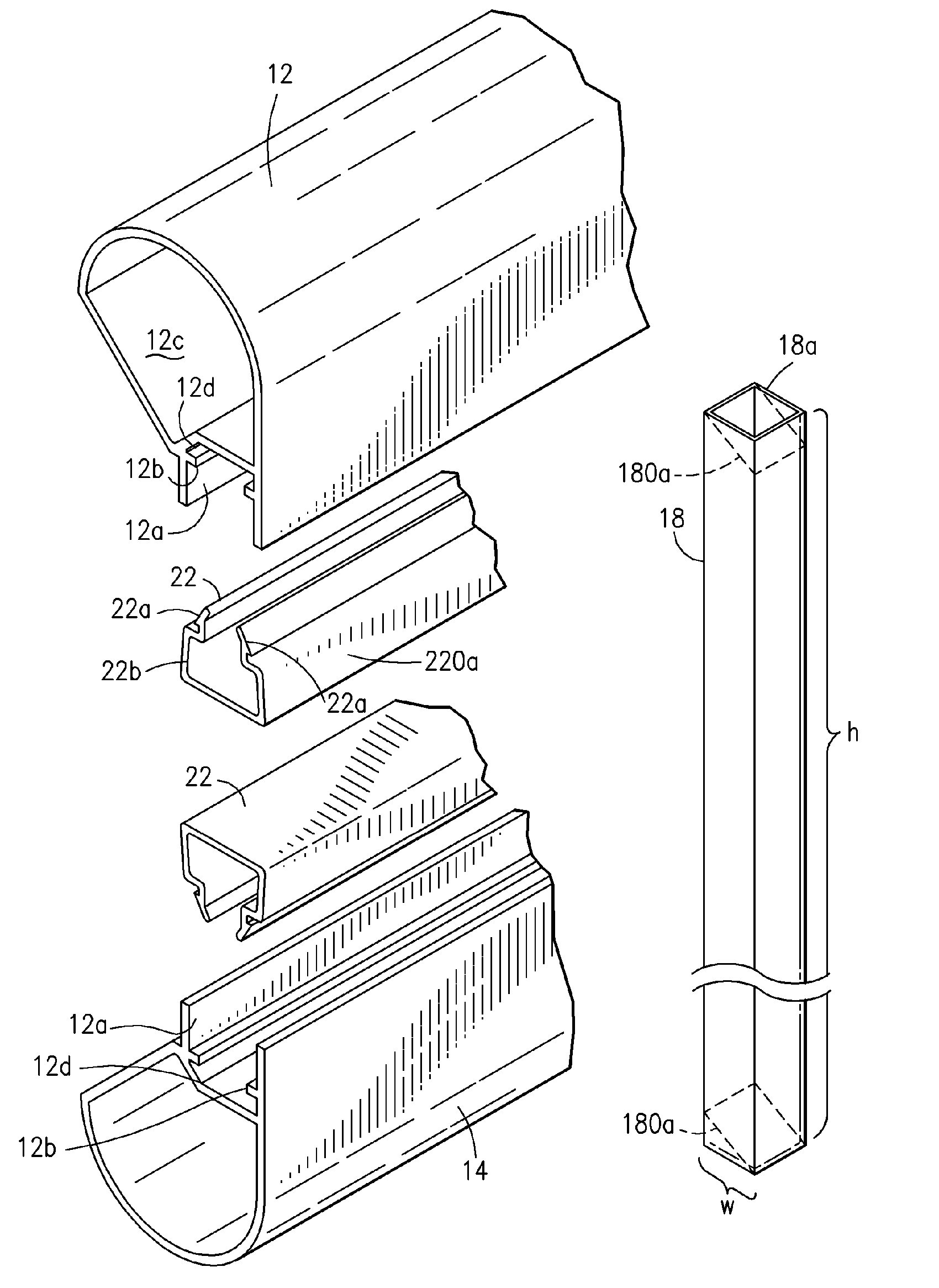 Apparatus for pedestrian railing with snap-in spacer and method of making