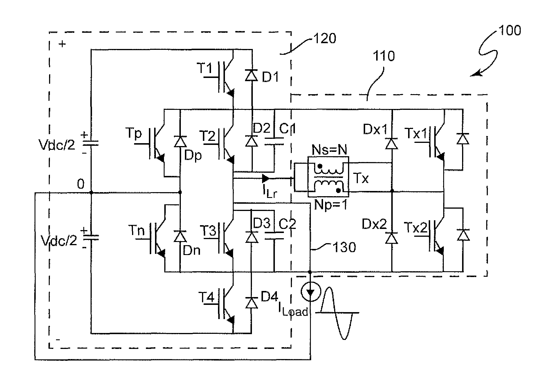 Three-Level Active Neutral Point Clamped Zero Voltage Switching Converter