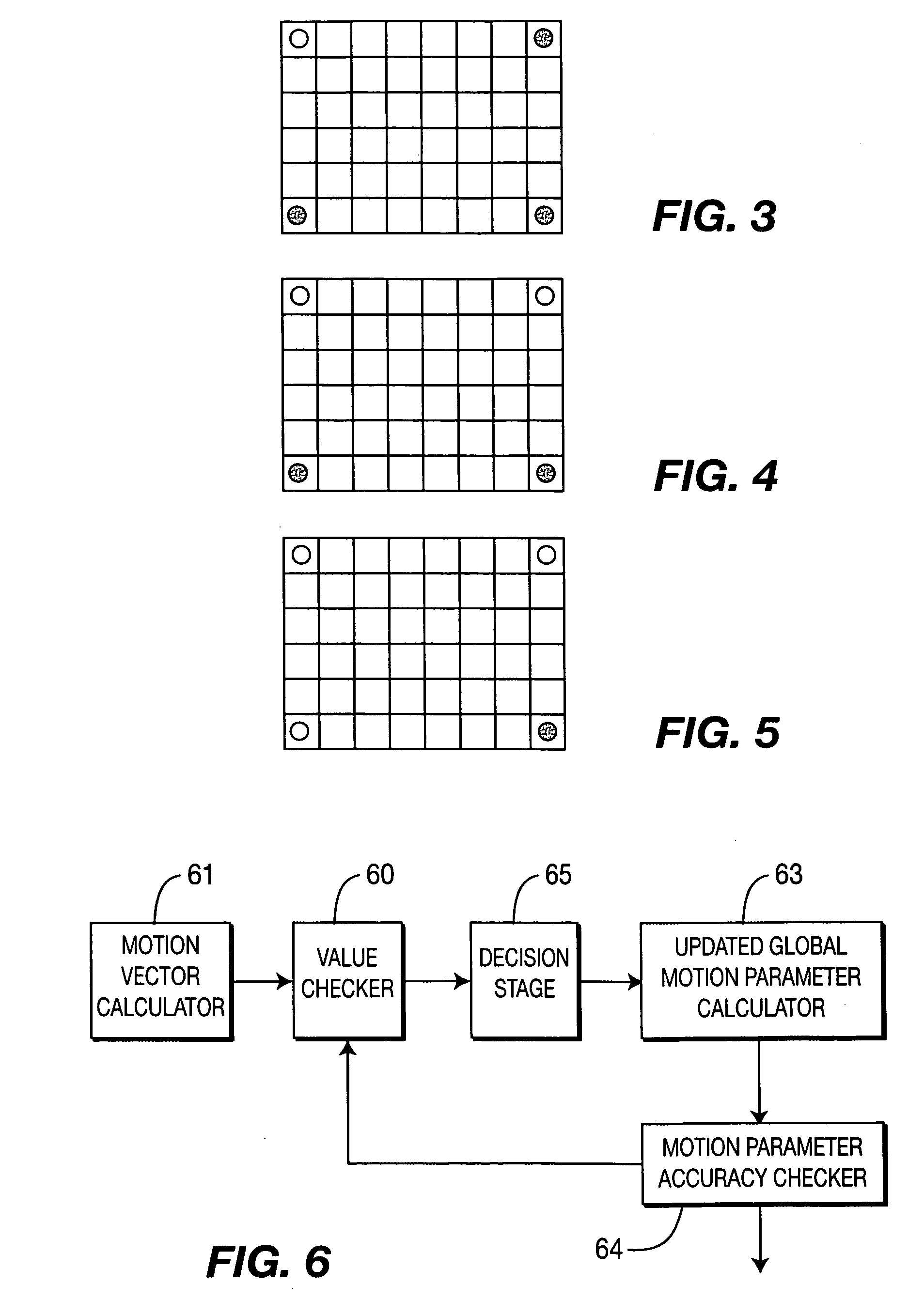 Method and apparatus for calculating interatively for a picture or a picture sequence a set of global motion parameters from motion vectors assigned to blocks into which each picture is divided