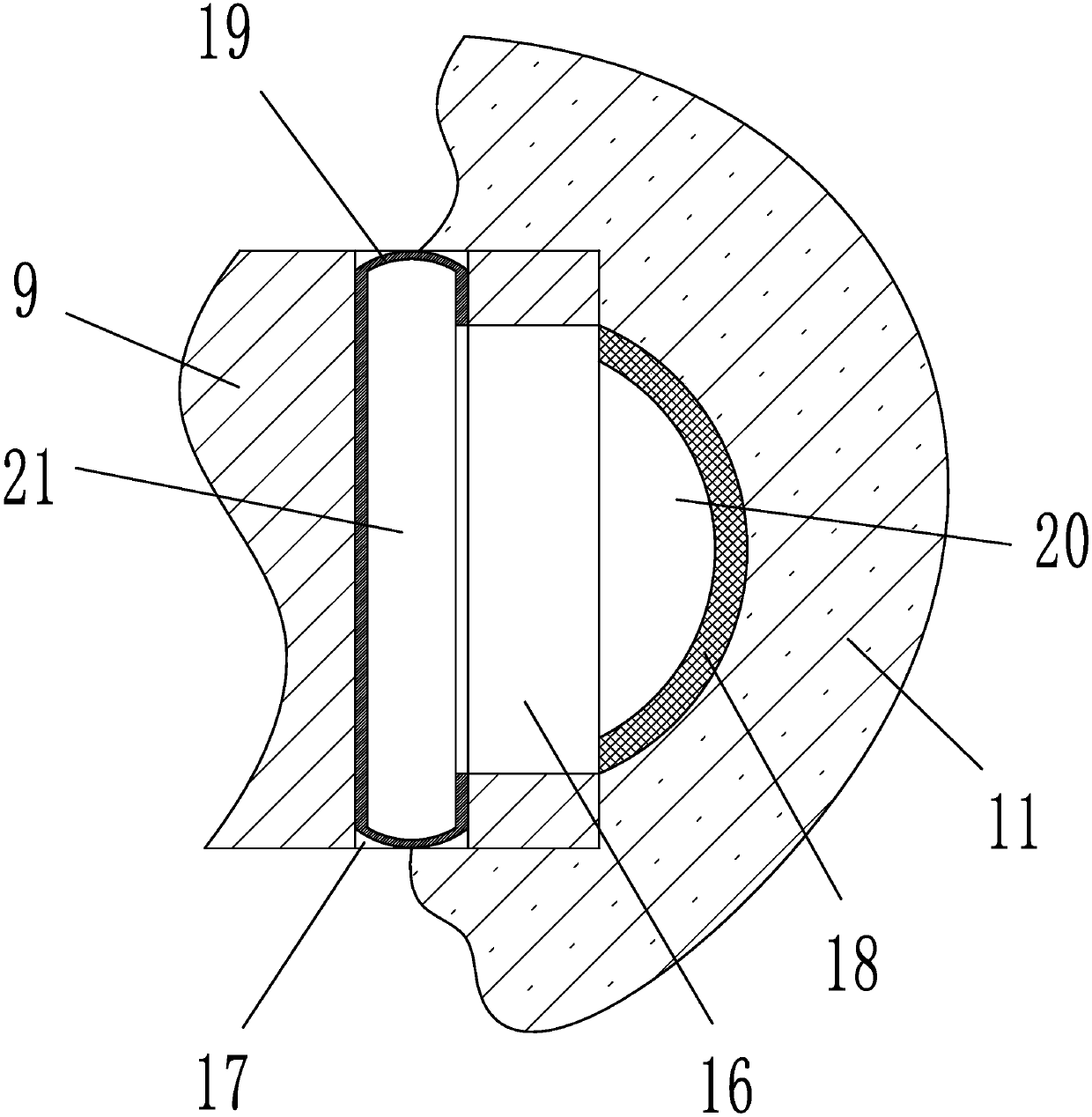 Compensation structure of die pressed casting aluminum