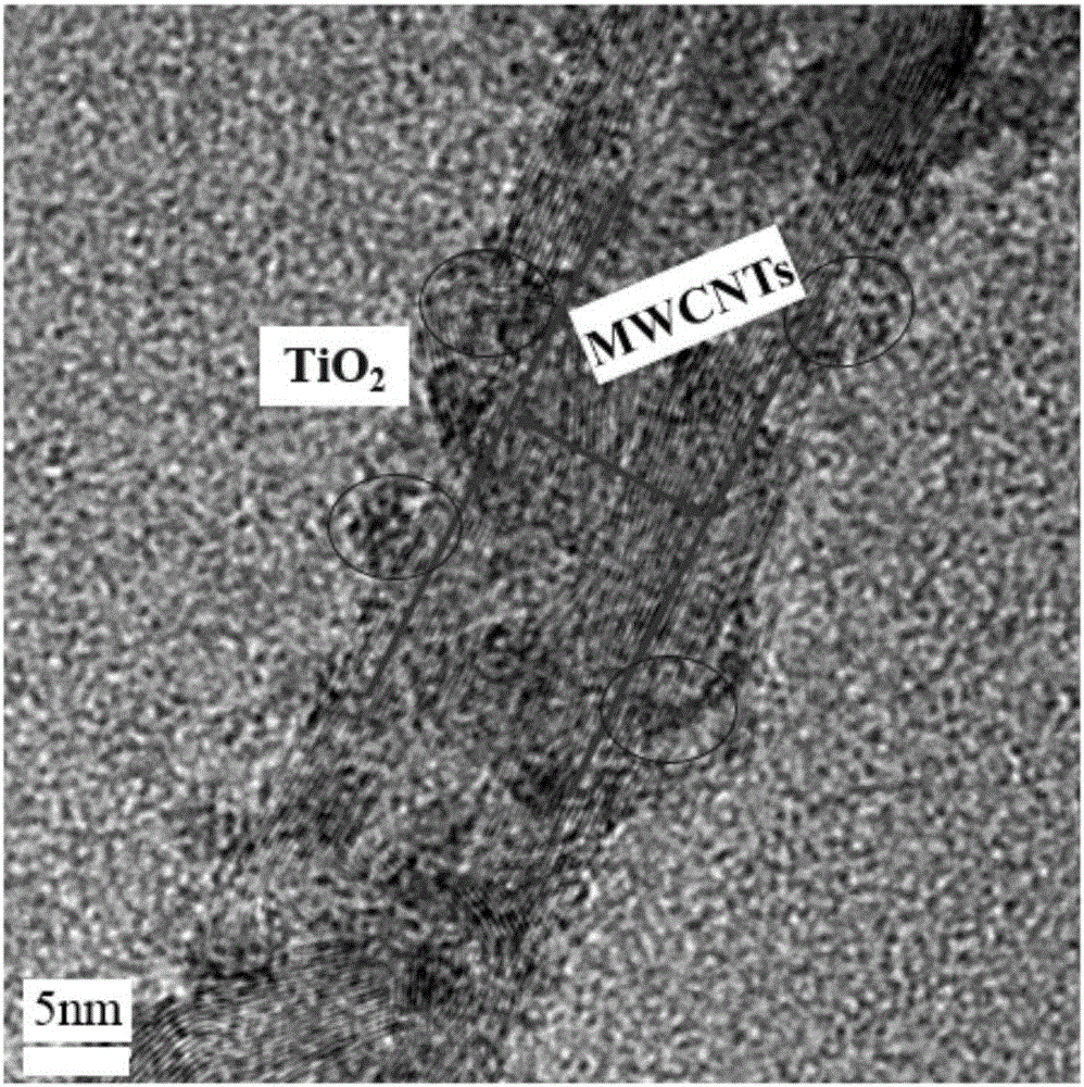 Microcystic toxin molecular imprinting functionalization TiO2@CNTs photoelectric sensor electrode and photoelectric analysis method with same