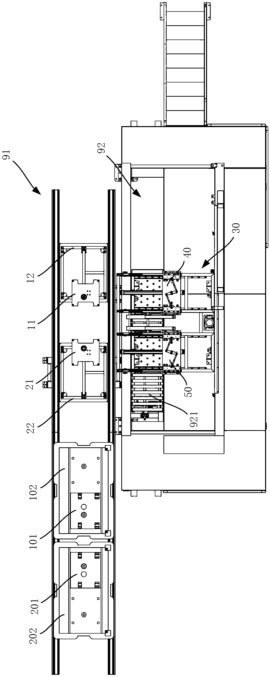 Device and method for on-line tray inversion of automobile seat