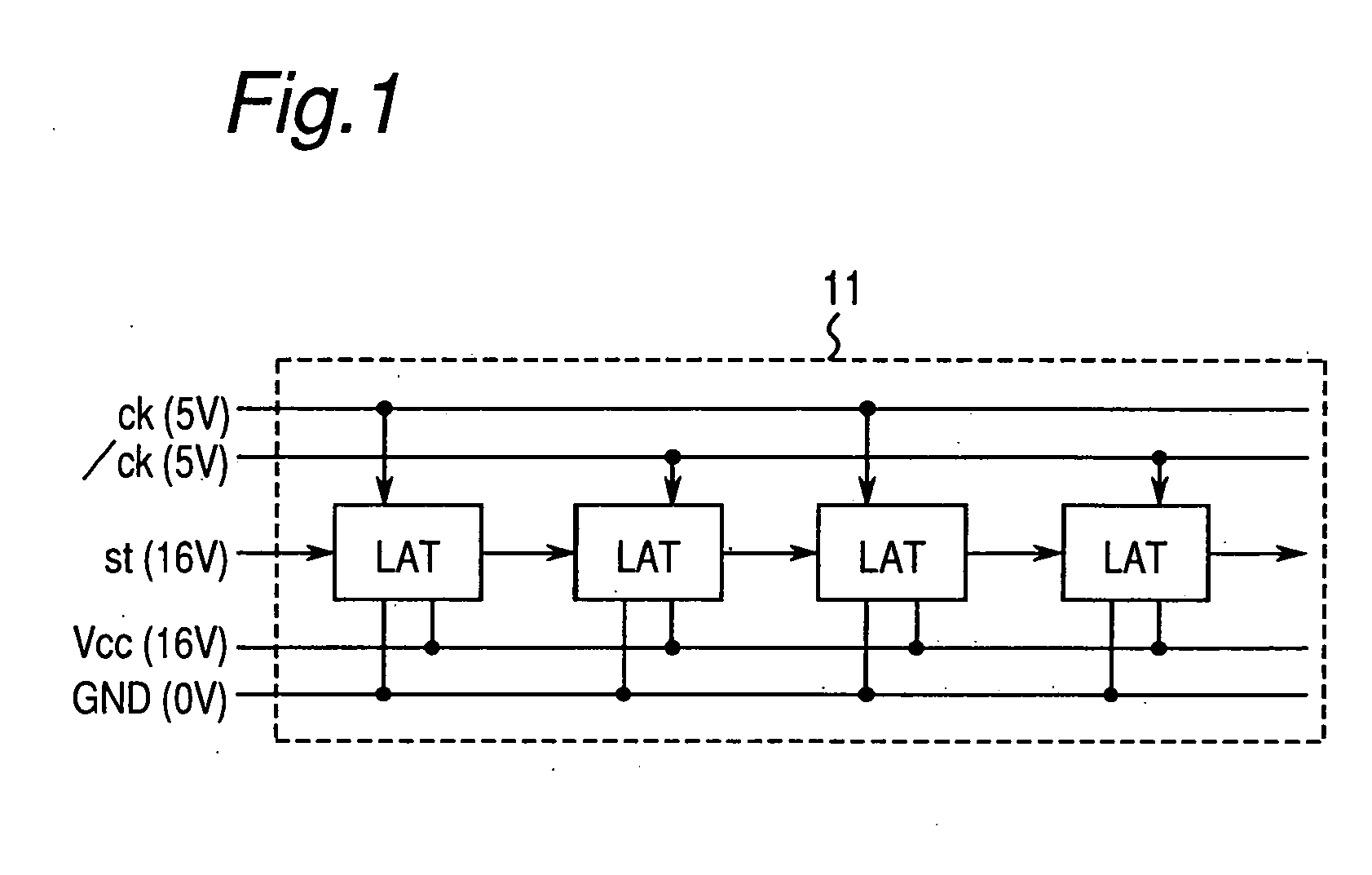 Latch circuit, shift register circuit, logical circuit and image display device operated with a low consumption of power
