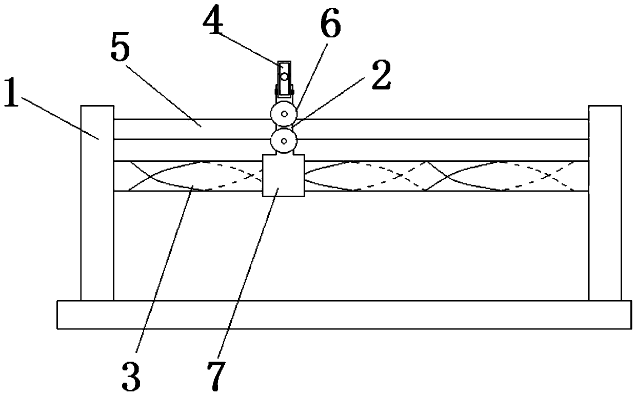 Pumping steel wire rope winding and aligning roller device and aligning method thereof