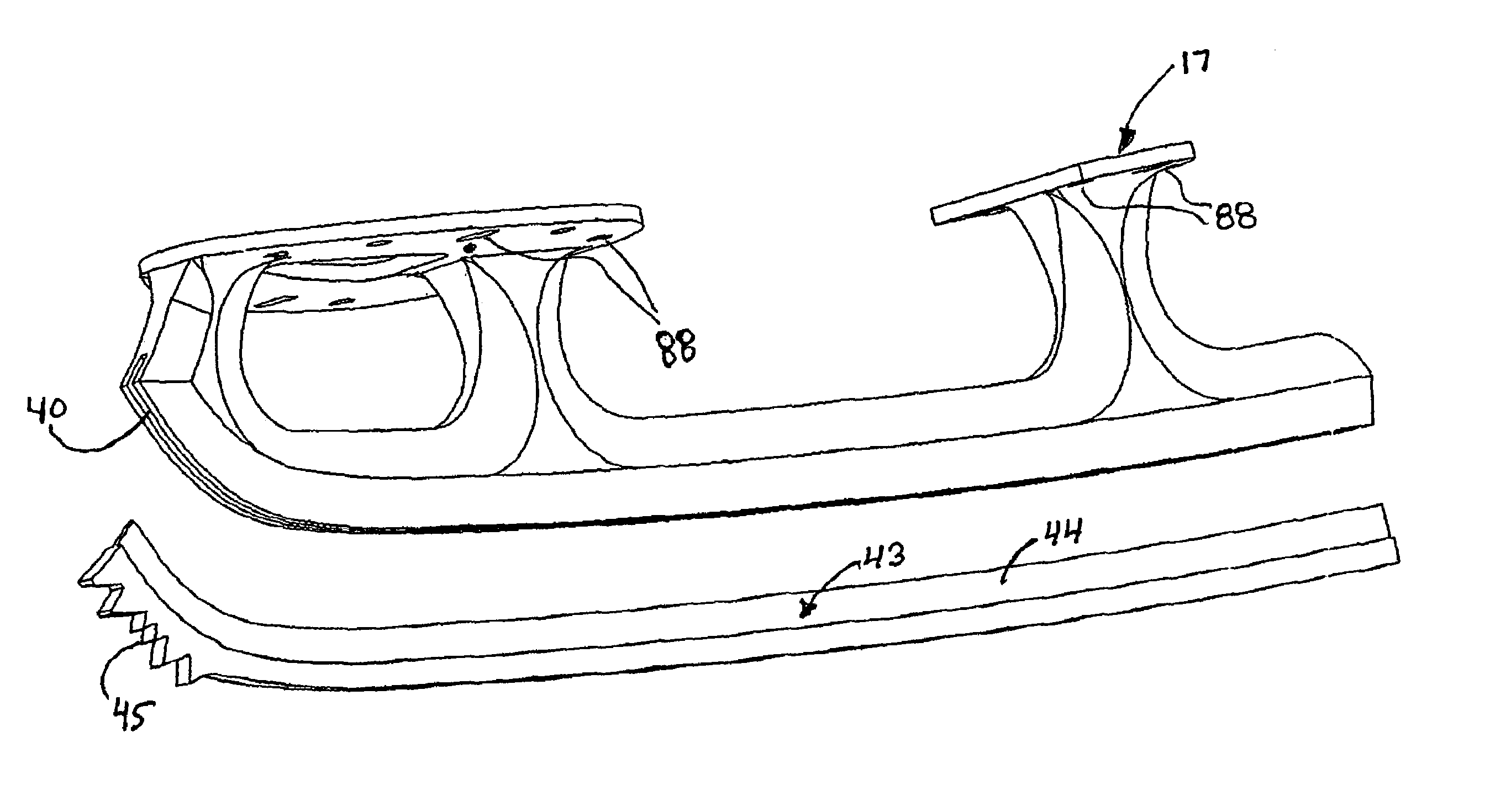 Ice skate blade runner holder and blade runner and method of manufacture