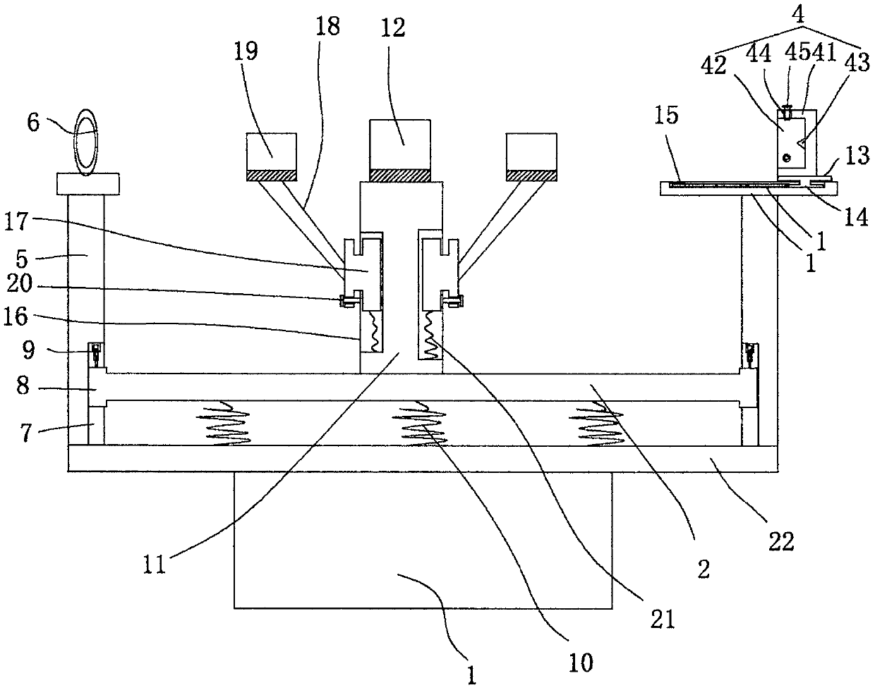 Adjusting type bearing frame for shaft machining