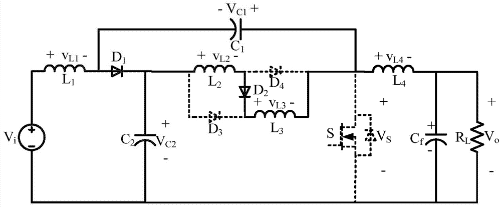 Switched inductance quasi-Z source DC-DC converter circuit