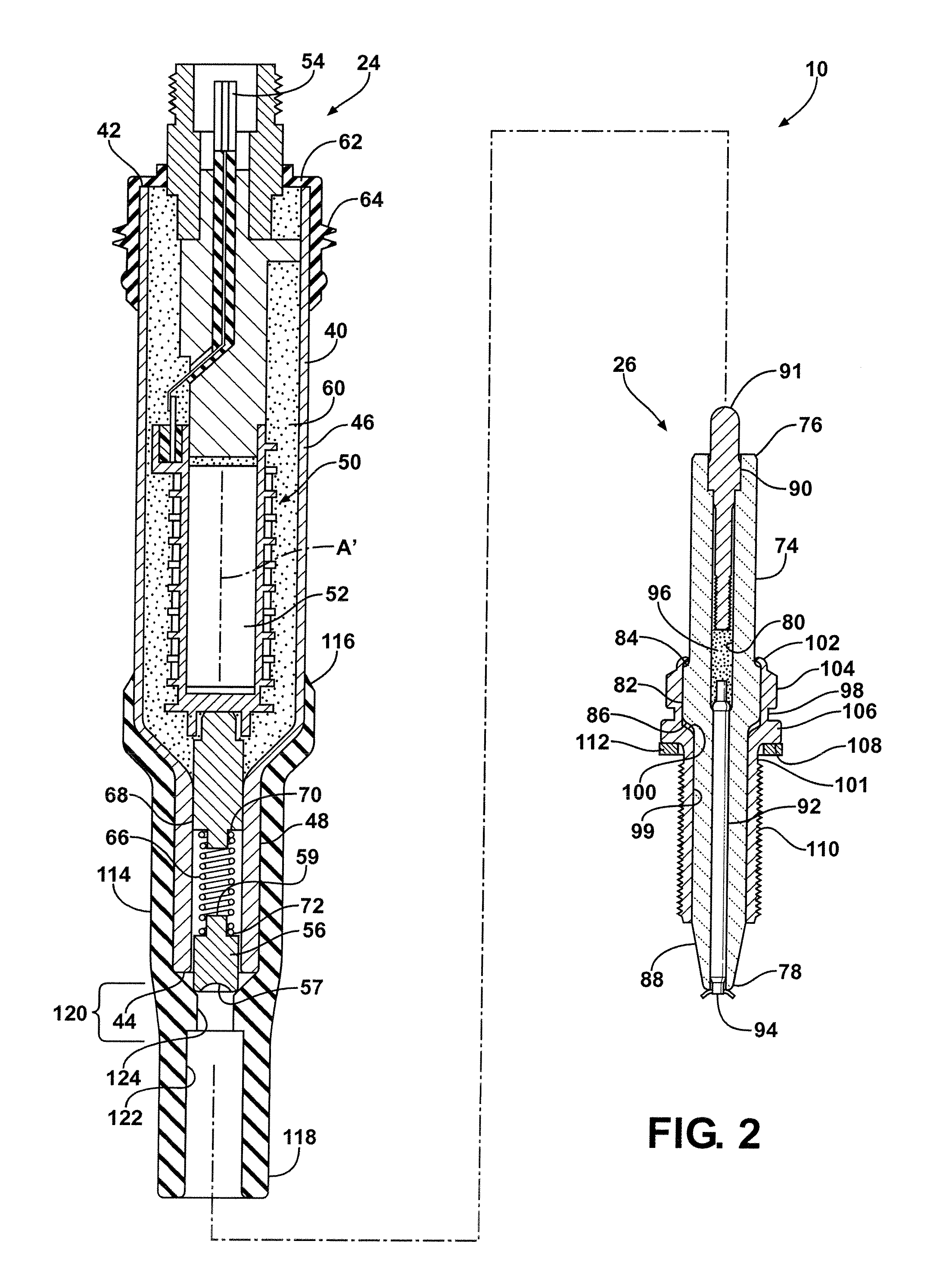 Flexible ignitor assembly for air/fuel mixture and method of construction thereof