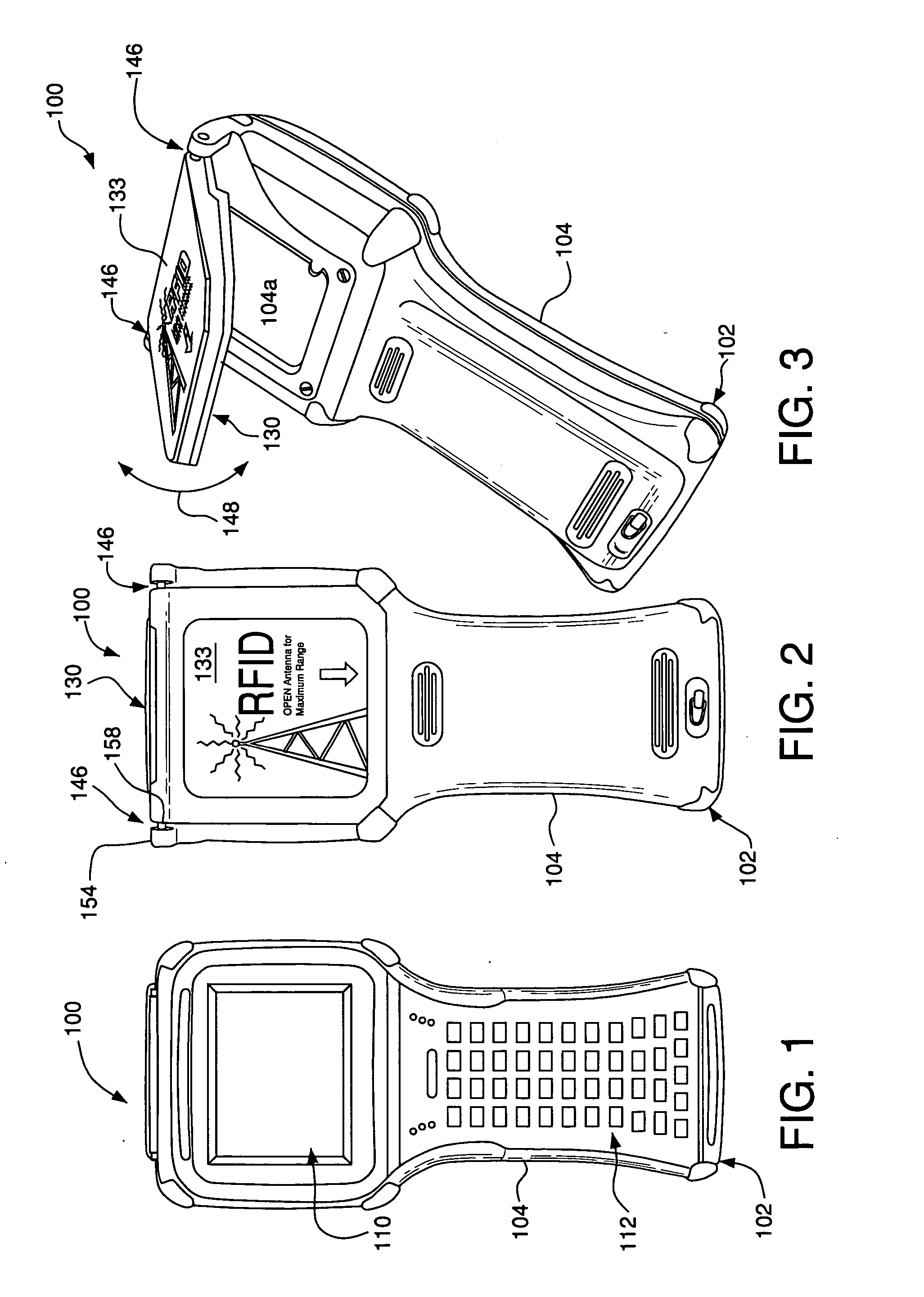 Radio frequency identification device with movable antenna