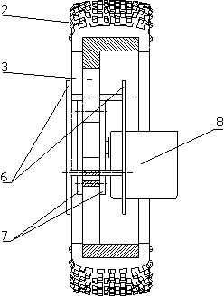 Deforming wheel mechanism for stair climbing robot
