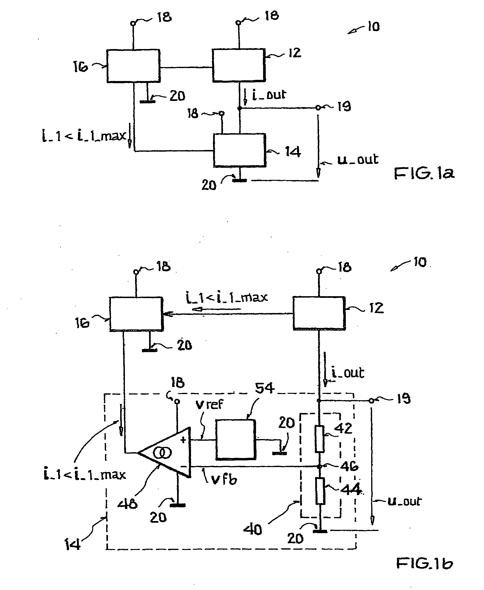 Constant voltage source with output current limitation
