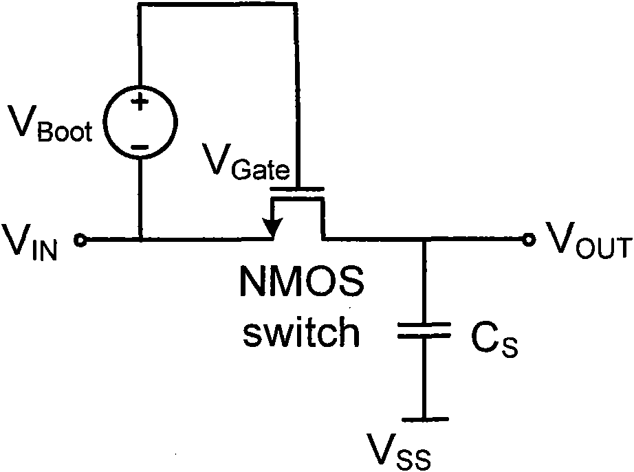 Dual bootstrap and voltage compensation technology-based A/D converter sampling switch