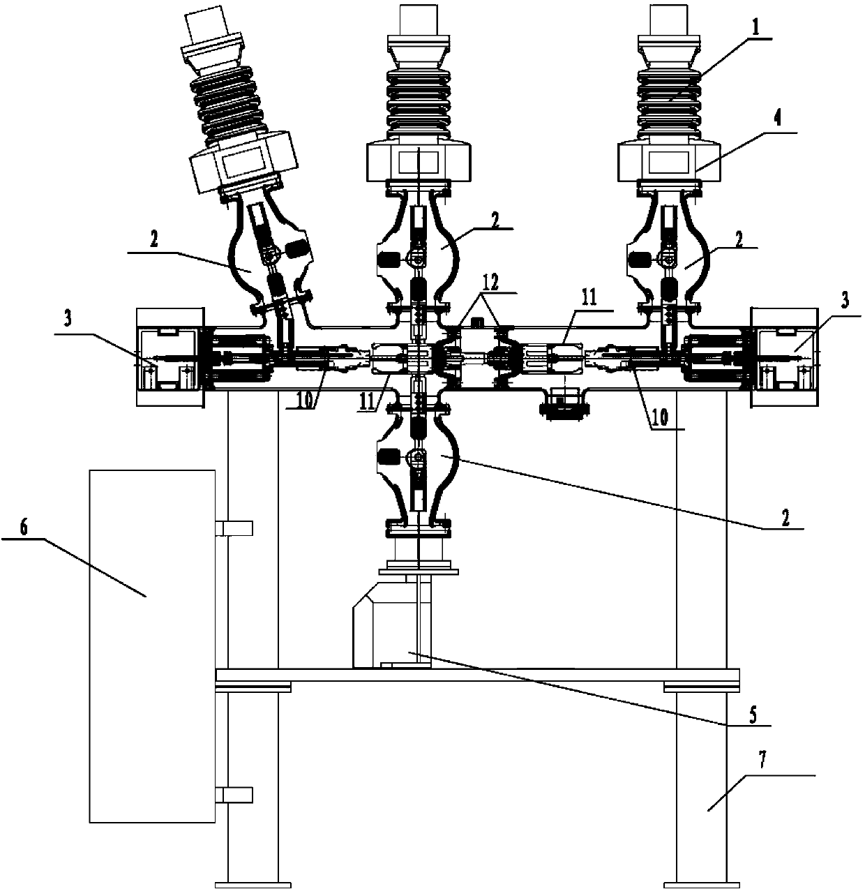 Double-breaker DCB type high-voltage composite apparatus