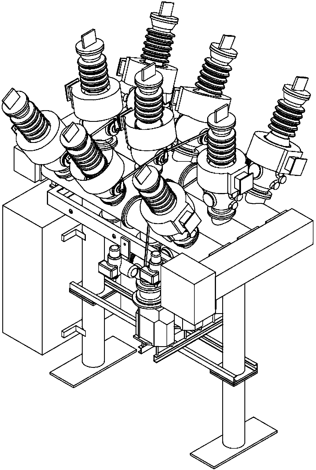Double-breaker DCB type high-voltage composite apparatus