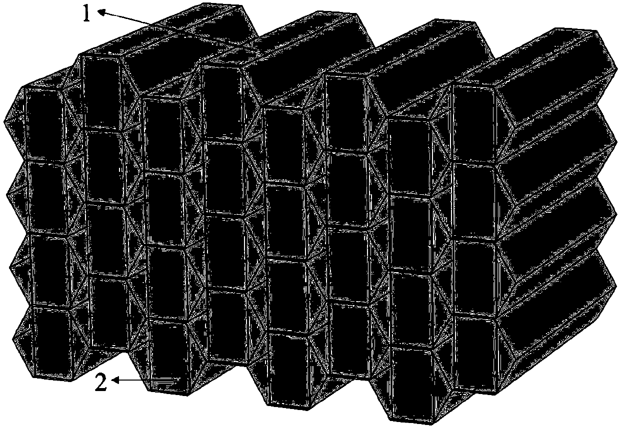Stacked battery pack based on honeycomb structure